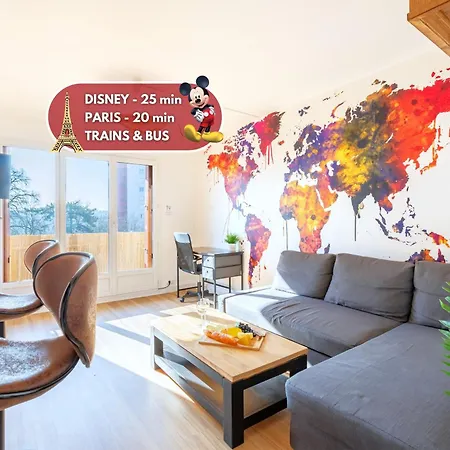 Le - Gare 3 Min - Paris 20 Min - 25 Min - Lumineux & Chaleureux - Free Wifi * Thorigny-sur-Marne